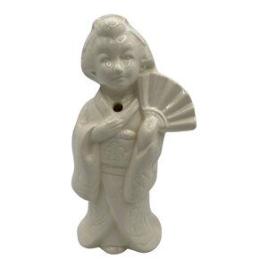 Vintage Benihana of Tokyo Geisha‎ Girl Holding Fan Ceramic Tiki Mug Cream White
